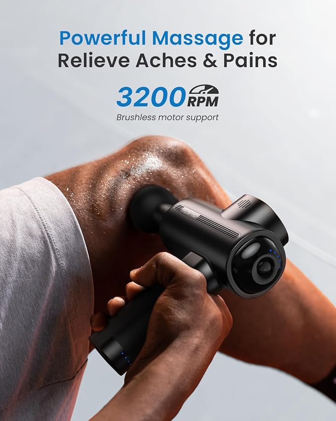 RENPHO Active 2 Massage Gun Deep Tissue Percussion Handheld Neck Massager FSA Eligible Electric Mini Back Massagers with Carry Case for Athletes Men Women HSA