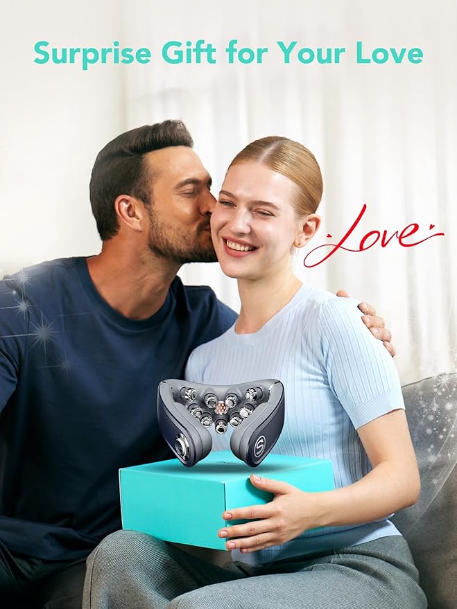 SKG G7 Pro Fold Neck Massager for Pain Relief Deep Tissue Vibration Cordless Travel MassagerFoldable Neck Massager for Office Home Car Gifts for Men Women Dad Mom Grandpa
