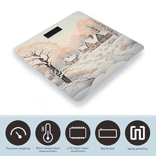 Snow and House Scale for Body Weight Accurate Digital Bathroom Scale Toughened Glass High Precision Scales Smart Weight Scales with Large LCD Backlight Display Weighing Machine