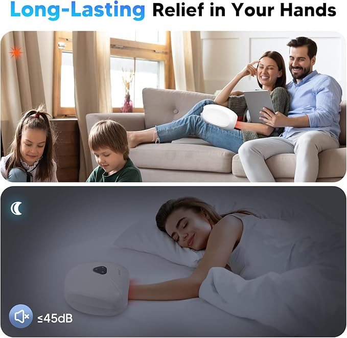 arboleaf Hand Massager with Heat and Compression Hand Massage Machine for Her Him Adjustable Intensity for Custom Comfort Rechargeable Portable Small Finger Massager