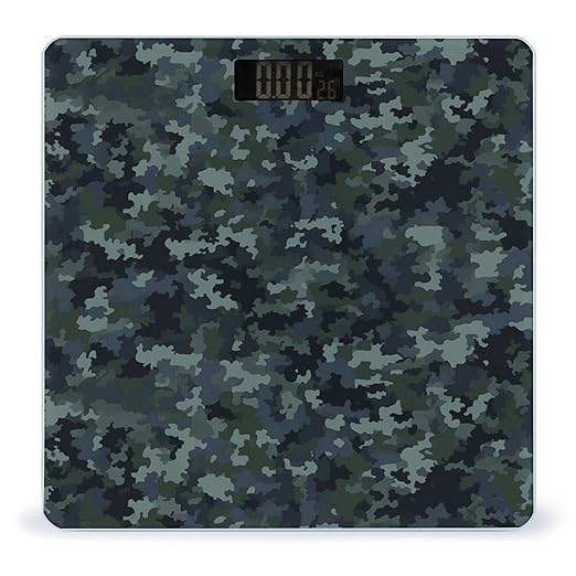 Camo Pattern Scale for Body Weight Accurate Digital Bathroom Scale Toughened Glass High Precision Scales Smart Weight Scales with Large LCD Backlight Display Weighing Machine