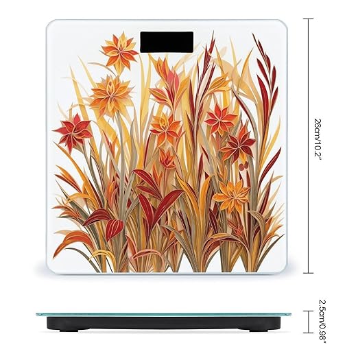 Grass Pattern Scale for Body Weight Precision Bathroom Weighing Scales with Back Lit LCD Display Sturdy Tempered Glass Body Weight Scales Digital Bathroom Scale 400lb