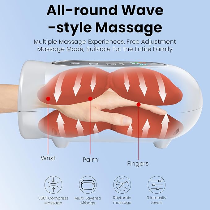 AXV Hand Massager with Heat and Compression for Arthritis and Carpal Tunnel Massager with UV Automatic Cleaning Hand Massage Massagers Mothers Day Gifts for Mom Women