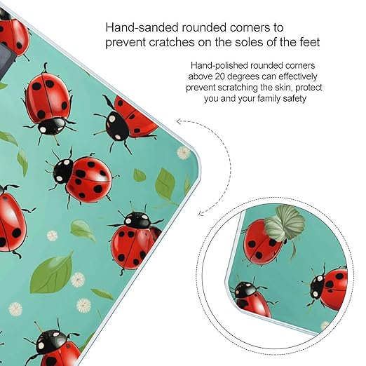 Red Ladybugs Scale for Body Weight Digital Bathroom Scale Precision Smart Weighing Scales with Clear LED Display Accurate High Precision Scales Weighing Machine