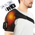 Shoulder Massager – Cordless Shoulder Heating Pad with Vibration for Deep Tissue Comfort Heated Shoulder Wrap with 3 Heating Levels &amp Vibration Adjustable Straps Left or Right (Black)