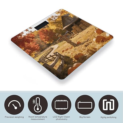 Autumn Field Watchman Weight ScaleClear LED Display Bathroom Digital Weighing ScaleTempered Glass Digital Bathroom Scale for Body Weight Capacity Up to 400 Lbs
