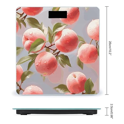 Pink Peach Bathroom Scale for Body Weight 400 Lb Weight Scale with High Precision Sensors Tempered Glass Highly Accurate Digital Weighing Machine for People