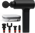 Sharper Image Deep Tissue Percussion Massage Gun Powerboost Rechargeable Handheld Massager 6 Adjustable Speeds 5 Attachment Heads &amp Carrying Case Full Body Muscle Pain Relief Black