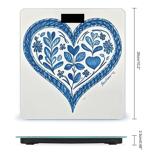 Hand Drawn Heart Scale for Body Weight Digital Bathroom Scale Accurate Smart Weight Scales with Large Display Weighing Machine High Precision Scales