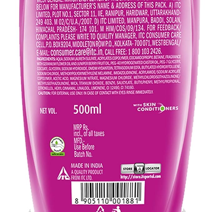 Fiama Scents Body Wash - with Juniper and Geranium 8 hour fragrance lock technology tested by dermatologists 500 ml