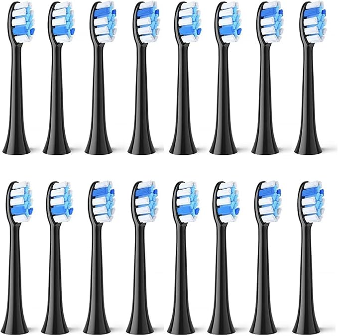 Electric Toothbrush HeadsCompatible for Fairywill P11 T9 P80 16pcs(16BLACK)