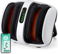 Nekteck Foot Shiatsu Massager for Circulation and Pain Relief Smart Electric Massage Machine with Heat Deep Kneading Vibration for Feet Calf Arm Muscle Relax White (APP Control)