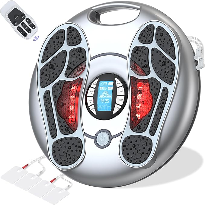 Foot Massager for Neuropathy TENS &amp EMS Foot Circulation Stimulator for Pain Relief Relieve Swelling Cramps RLS &amp Plantar with Remote Control