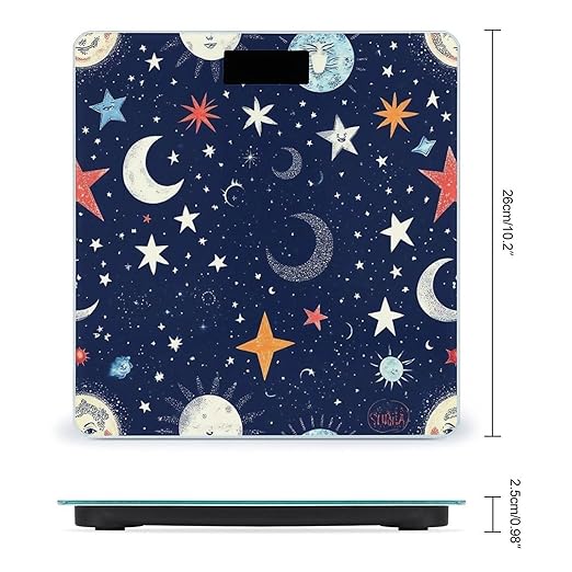 Women's Digital Bathroom Weighing Scale Automatic Switch Energy Saving Scale Smart Scale for Body Weight Zodiac Space Galaxy Constellation Sun Moon Stars