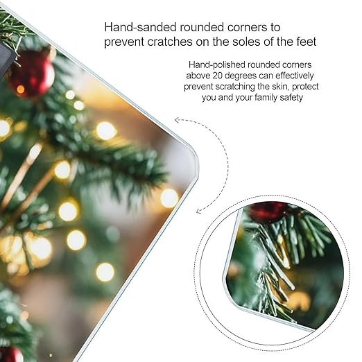 Christmas Bell Scale for Body Weight Highly Accurate Digital Bathroom Body Scale Digital Bathroom Scales for People Anti-Slip Large LCD Display Smart Scales