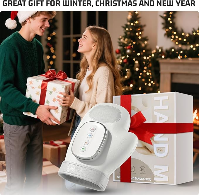 Hand Massager with Heat and Compression Cordless for Arthritis &amp Carpal Tunnel Relief – Longer Battery Life Quieter Operation Enhanced Thumb Massage Ideal for Stress &amp Gifts for Men/Women