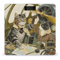 Cat in Vintage Plane Scale for Body Weight Sturdy Tempered Glass Weighing Scales with LCD Display Accurate Digital Bathroom Scale Convenient Body Fat Smart Scales Easy Read
