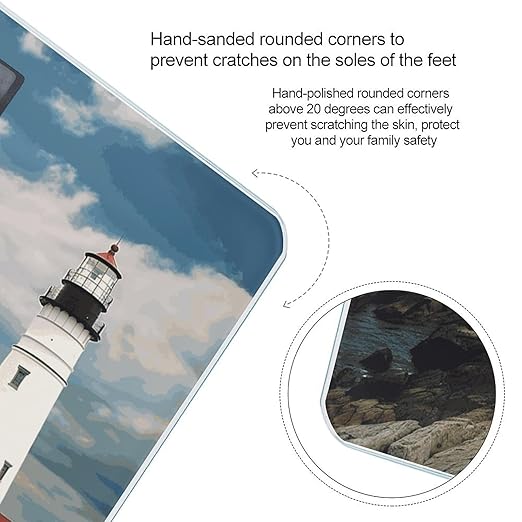 Lighthouse Backdrop Digital Bathroom Scale Fashion Unique Weight Scale BMI Anti-Slip Precision Weighing Scales Suitable for Home Bedrooms Use and Gift