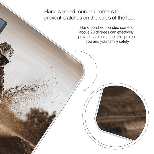 Digital Bathroom Scale for Body Weight Scale with Bright LCD Display High Accuracy Step-On Technology Auto On/Off Motocross Digital Scales 400 Lbs /180kg