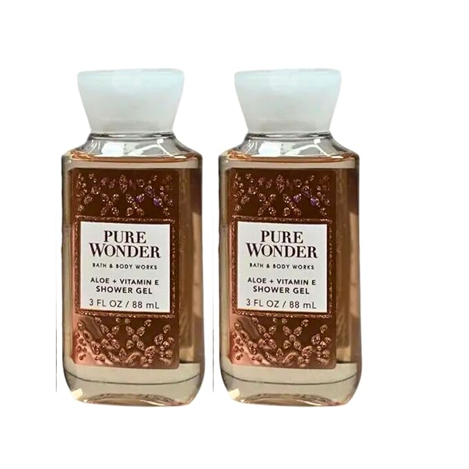 Bath &amp Body Works Mini Travel Size Shower Gel Pack of 2 3oz Each (Pure Wonder)