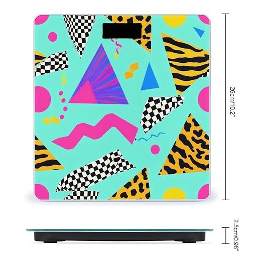 Women's Fashion Automatic Switch Digital Bathroom Weighing Scale Smart Scale Geometric Checkered Zebra Tiger Leopard Print Mint Green Retro 80s 90s