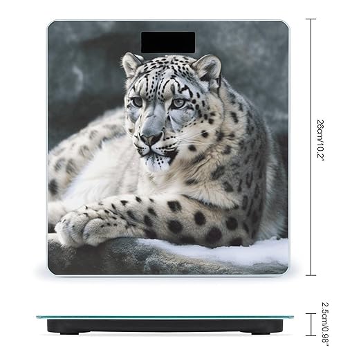 Snow Leopard Bathroom Scale for Body Weight Bathroom Weighing Scale with Backlit LCD Display Highly Accurate Measures Weight Up to 180kg