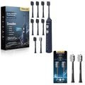 7MAGIC Navy Blue Sonic Electric Toothbrush Bundle with Genuine Brush Heads for Deep Cleaning 2-Pack
