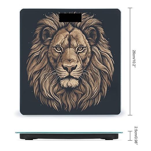 Cartoon Lion Bathroom Scale for Body Weight LCD Display Digital Bathroom Scale Tempered Glass Bathroom Weight Scales Fashion Smart Scales for Home Bedroom 400 Lb