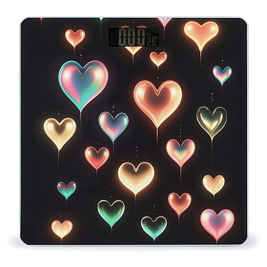 Glowing Love Smart Scale for Body Weight Accurate Bathroom Scale with LED Display Digital Weight Scales Weighing Machine High Precision Scales for Bath Home