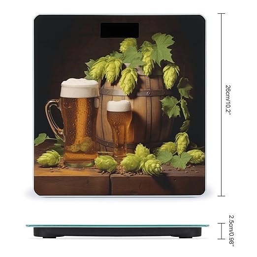 Beer and Hop Cones Scale for Body Weight Digital Bathroom Scale Precision Smart Weighing Scales with Clear LED Display Accurate High Precision Scales Weighing Machine