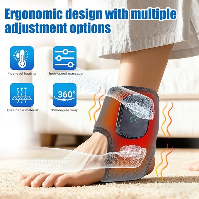 Foot MassagerWireless 3 in 1 Foot Revive Massager with 3 Vibration Mode5 Heat Leavel for Both Father and Mother Wireless &amp Portable (Gray 2pcs)
