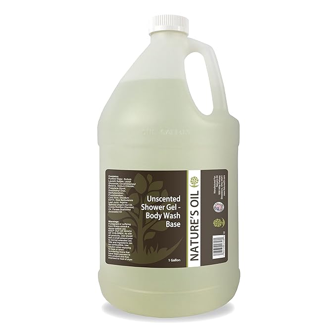 Nature's Oil Unscented Shower Gel/Body Wash Base 1 Gallon