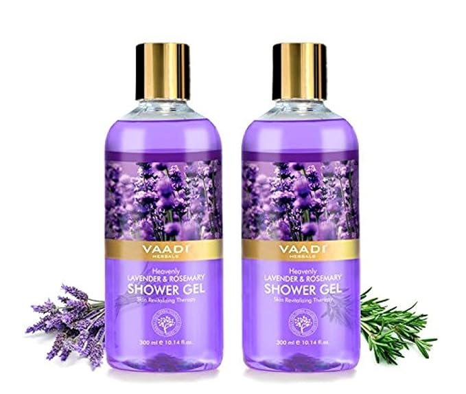 Vaadi Herbals Heavenly Shower Gel Lavender and Rosemary 300g (Pack of 2)