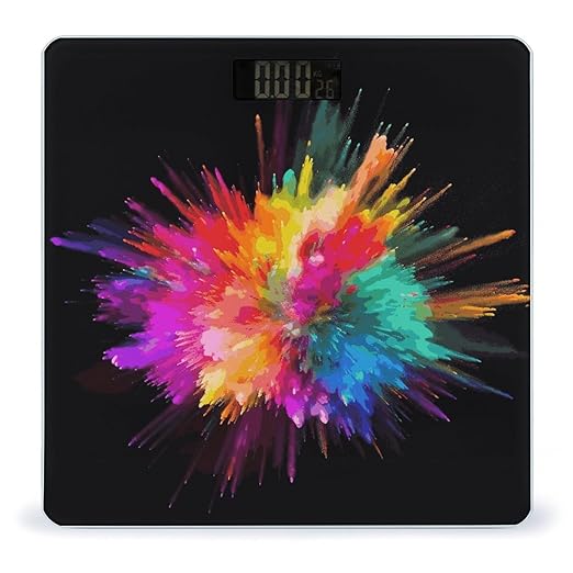 Color Explosion Weight Scale Digital Electronic Scales Bathroom Scale Larg LCD Backlight Display High Precision MeasurementsTempered Glass