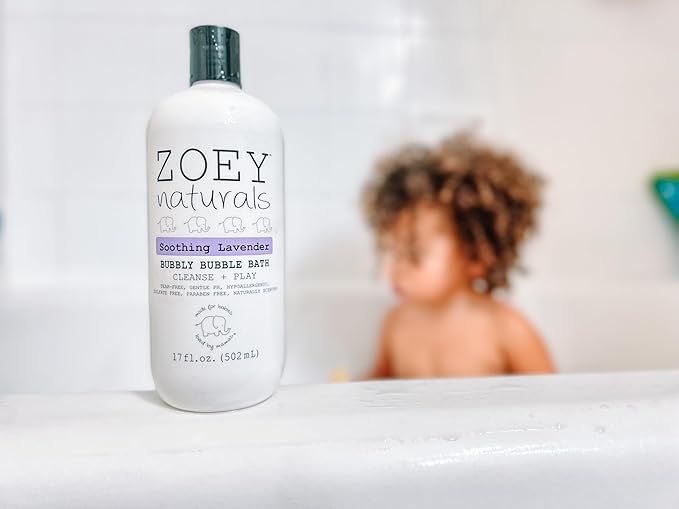 Zoey Naturals - Soothing Lavender Bubble Bath for Kids &amp Babies Tear-Free Moisturizing Toddler Soap with Aloe &amp Avocado Oil for Calm Experience - Made in USA 17 oz