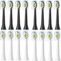 R4/8/12/16pcs Replacement Toothbrush Heads Compatible for with Philips Electric Brush Head 4100 6500 6100 7500 5300 1100(8White 8Black)