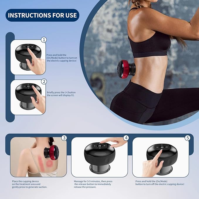5-in-1 Smart Dynamic Cupping Set for Massage Therapy 12 Levels Smart Dynamic Cupping Set for Targeted Pain Relief Knots Aches Muscle Soreness- 1Pcs