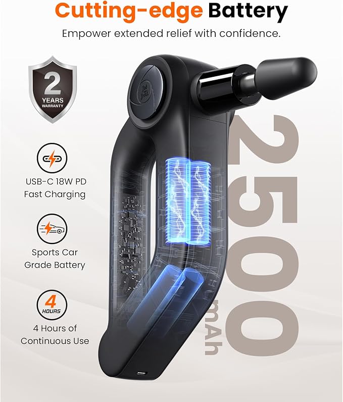 BOB AND BRAD D5 Pro Plus Massage Gun with Heat FSA-HSA Eligible 13mm Amplitude Deep Tissue Percussion Massage Gun with Max Power for Muscle Therapy Professional Muscle Massager