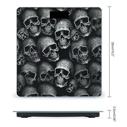Black Skull Bathroom Scale for Body Weight LCD Display Digital Bathroom Scale Tempered Glass Bathroom Weight Scales Fashion Smart Scales for Home Bedroom 400 Lb