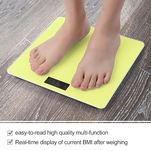 Men's Fashion Automatic Switch Digital Bathroom Weighing Scale Smart Scale Yellow