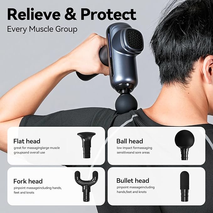 Massage Gun Pro 5 Adjustable Speeds for Back Neck Muscle Recovery with Carry Case for Professional Athlete Gym and TravelMassager for Pain Relief Deep Tissue (Black)