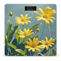 Yellow Flowers and Leaves Scale for Body Weight Digital Bathroom Scale Toughened Glass High Precision Scales for Body Weight with Large LCD Backlight Display Weight Scales