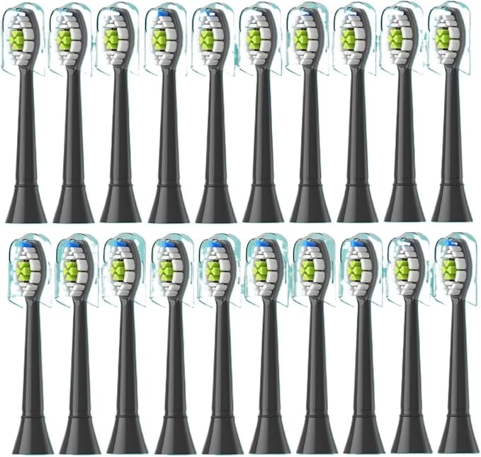 Compatible for 5-20pcs Replacement Toothbrush Heads Compatible with Electric Brush Head 1100 2100 4100 4300 5100 5300 6100 Independent Package(20pcs Black)