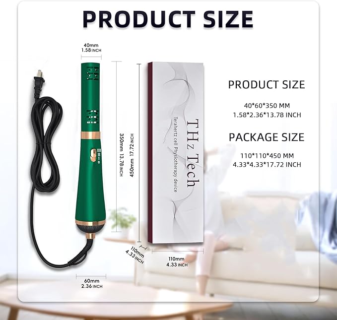 Terahertz (THZ) Wand Therapy Devices Blower Healthy Physiotherapy Plates Electric Heating Therapy Massage Quantum Wellness/Body/Water Enhancement Terahertz Frequency Wand Green