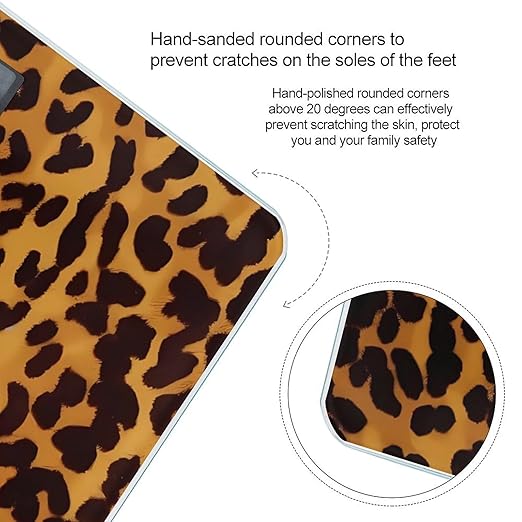 Digital Bathroom Scale for Body Weight Scale with Bright LCD Display High Accuracy Step-On Technology Auto On/Off Cool Cheetah Leopard Digital Scales 400 Lbs /180kg
