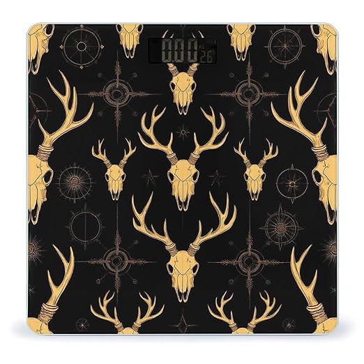 Digital Bathroom Weighing Scale Energy Saving Scale Smart Scale for Body Weight Dark Gothic Sun Moon Hunting Camo Deer Skulls