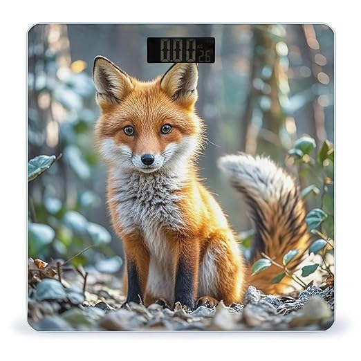 Fox Shape Theme Scale for Body Weight Digital Bathroom Scale Accurate Smart Weight Scales with Large Display Weighing Machine High Precision Scales