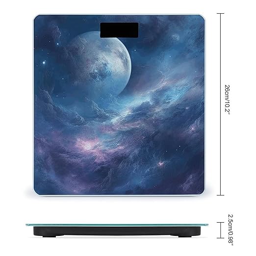 Nebula and Moon Scale for Body Weight Highly Accurate Digital Bathroom Scale Sturdy Tempered Glass Weighing Scales with LCD Display Fashion Body Fat Smart Scales 400lb