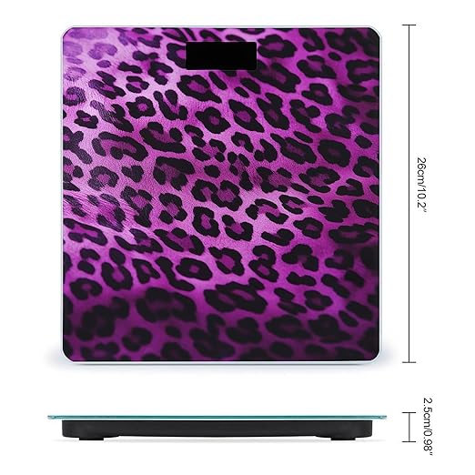 Purple Leopard Scale for Body Weight Accurate Digital Bathroom Scale Toughened Glass High Precision Scales Smart Weight Scales with Large LCD Backlight Display Weighing Machine