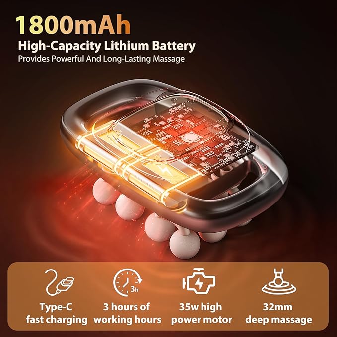 12-Head Massage Gun 3 Modes 30 Levels Of Intensity Electric Deep Tissue Massager Relieves Muscle Pain All Over The Body 4k Smart Display Suitable For Lazy People The Elderly And Office Workers